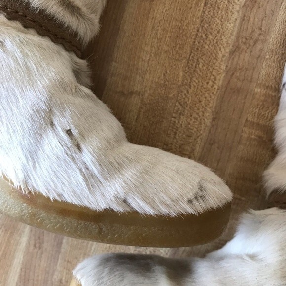 TECNICA Fur Boots White Winter After Apres Ski Snow Italy Pony Hair - Picture 10 of 11